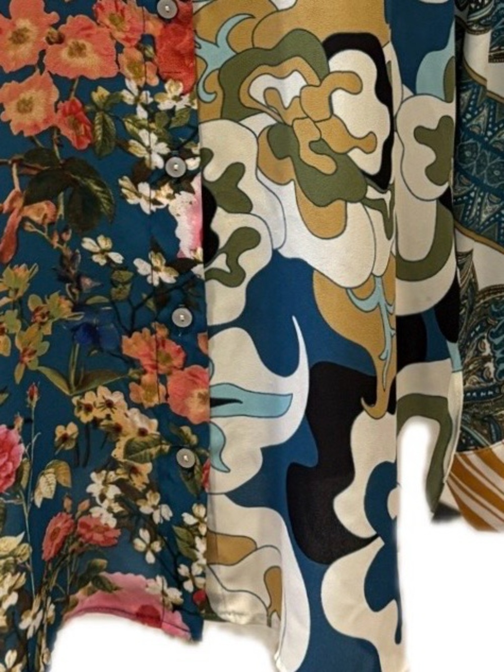 Rose & Olive Floral Multi Color Long Sleeves Button Up Blouse M - Picture 8 of 10
